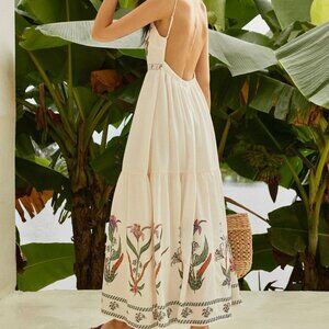 Backless Pleated Floral Dress